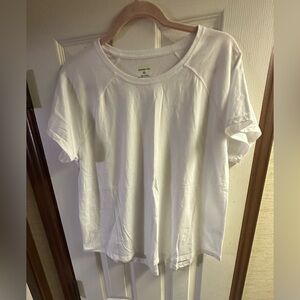 Tek Gear T-Shirt Women XLarge White Short Sleeve Solid 60/40 Activewear
